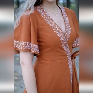 Cinnamon Fable Wrap Dress